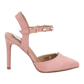 Kylie Tacones altos con tacón expuesto rosa
