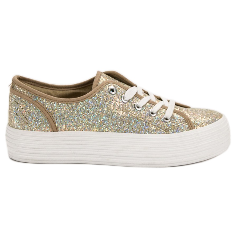 SHELOVET Zapatillas con purpurina amarillo