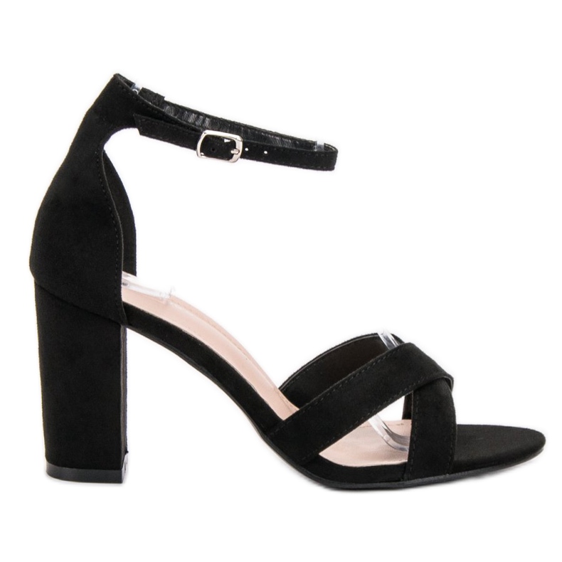 Ideal Shoes Sandalias en una barra negro Ideal Shoes Sandalias en una barra negro