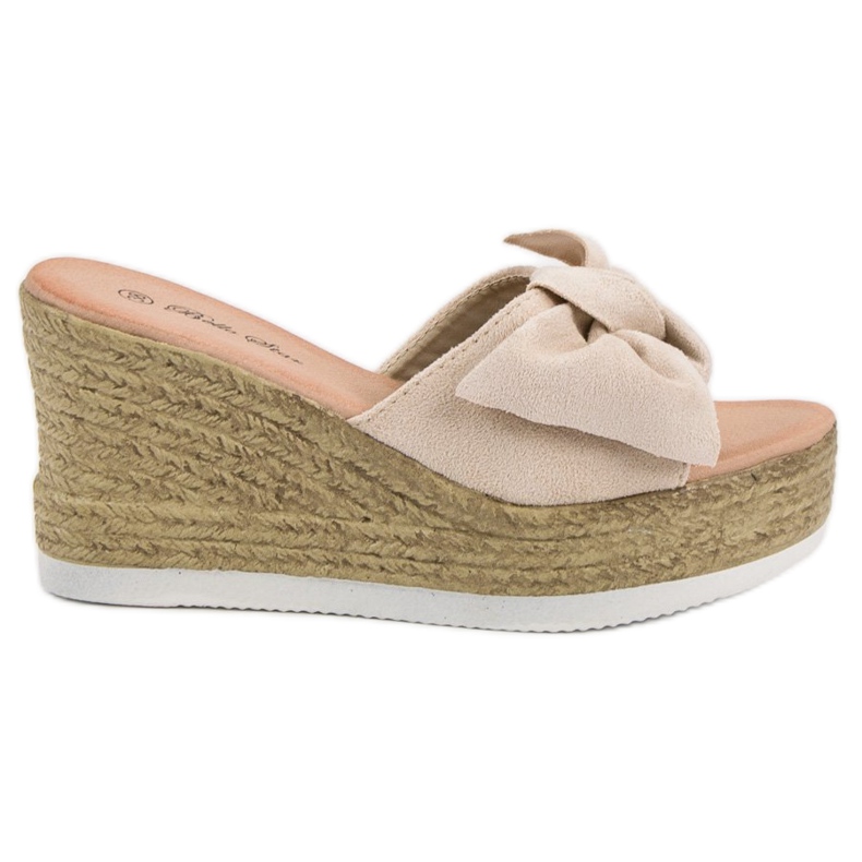 Bello Star Sandalias de cuña de ante beige
