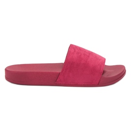 Queen Vivi Cómodas pantuflas de gamuza rosa