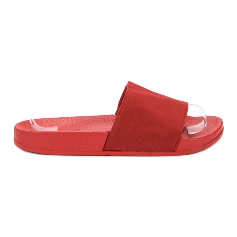 Queen Vivi Cómodas pantuflas de gamuza rojo