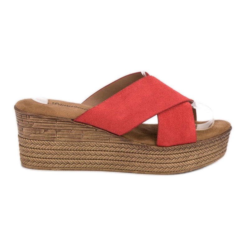SHELOVET Pantuflas de cuña rojas rojo SHELOVET Pantuflas de cuña rojas rojo