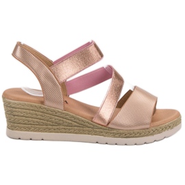 SHELOVET Sandalias sin cordones en cuña rosa