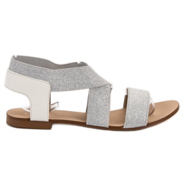 SHELOVET Sandalias planas elegantes gris
