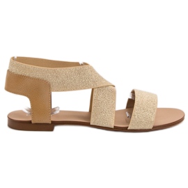 SHELOVET Sandalias planas elegantes marrón