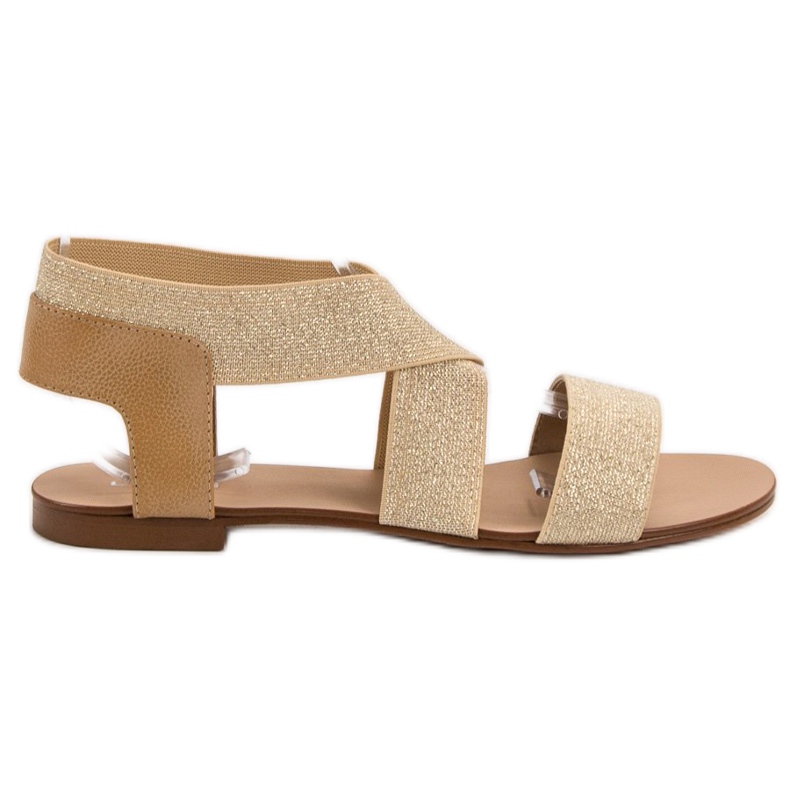 SHELOVET Sandalias planas elegantes marrón