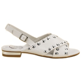 Kylie Sandalias blancas abrochadas con hebilla blanco