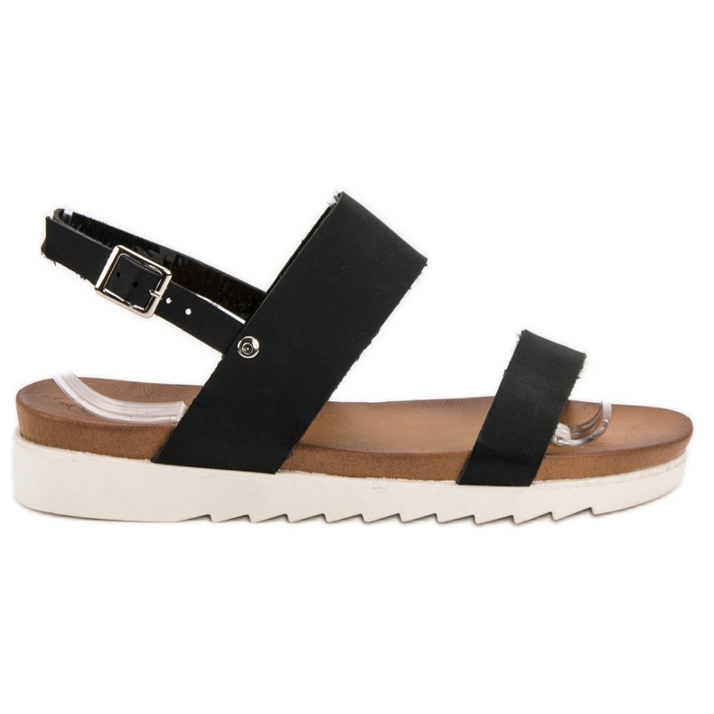 Best Shoes Sandalias planas negras negro