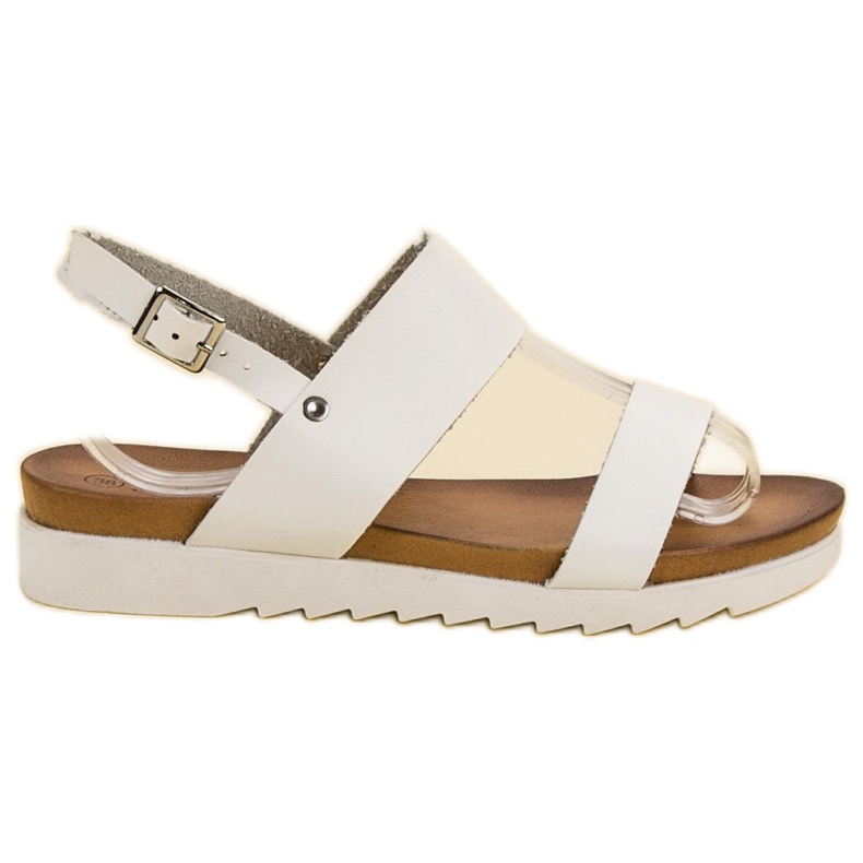 Best Shoes Sandalias planas blancas blanco