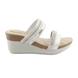 Pantuflas cuña plata INBLU EN010 blanco gris