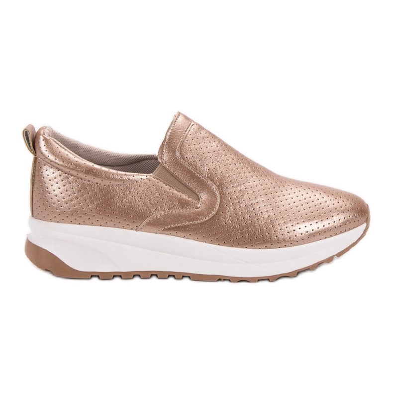 SHELOVET Zapatos sin cordones dorados rosado