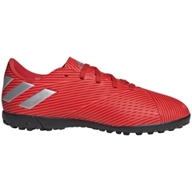 Botas de fútbol adidas Nemeziz 19.4 Tf Jr F99935 rojo naranjas y rojos