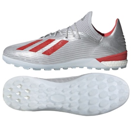 Botas de fútbol adidas X 19.1 Tf M G25752 multicolor plata Botas de fútbol adidas X 19.1 Tf M G25752 multicolor plata