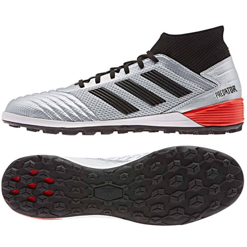 Botas de fútbol adidas Predator 19.3 Tf M F35629 gris plata Botas de fútbol adidas Predator 19.3 Tf M F35629 gris plata