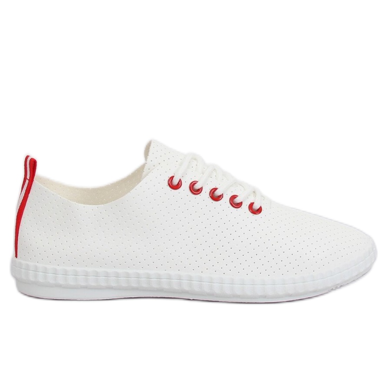 Deportivas blancas y rojas de mujer B111-17 BLANCO / ROJO