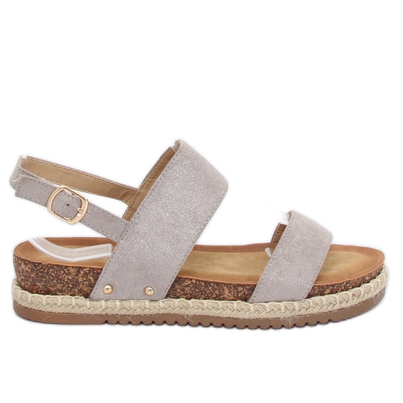 Sandalias grises con suela de corcho CH-118 Gris