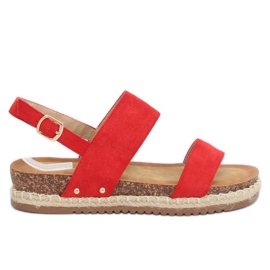 Sandalias en la suela de corcho rojo CH-118 Rojo