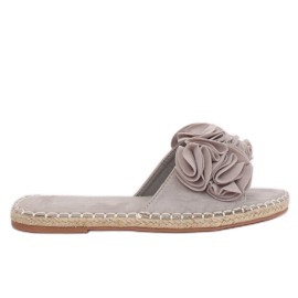 Gris Pantuflas grises de mujer L2777 Gris marrón