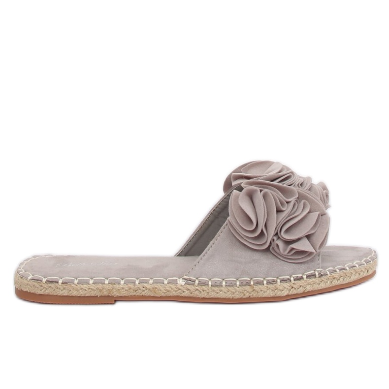 Gris Pantuflas grises de mujer L2777 Gris marrón