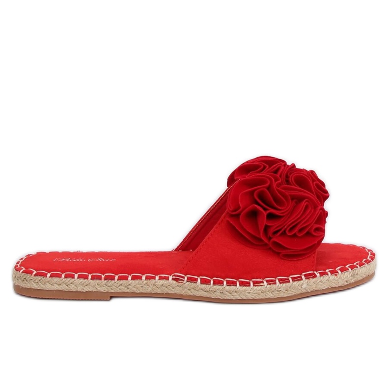 Rojo Pantuflas rojas de mujer L2777 Rojo