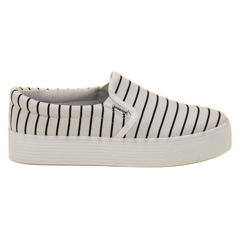SHELOVET Slipons de rayas blancas blanco
