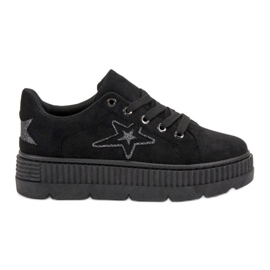 SHELOVET Creepers de gamuza negro