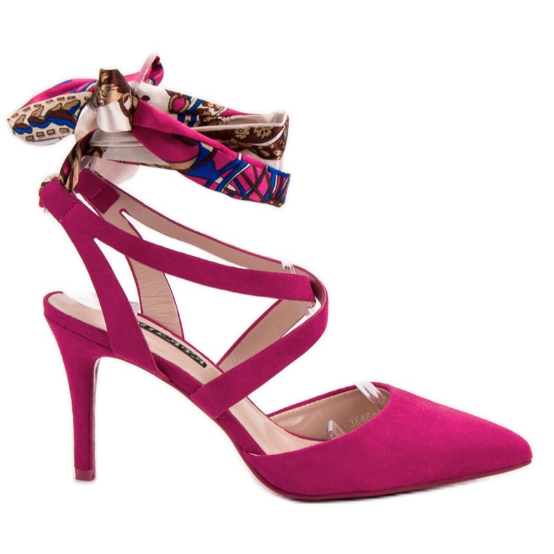 Milaya Stilettos atados con una cinta rosado Milaya Stilettos atados con una cinta rosado