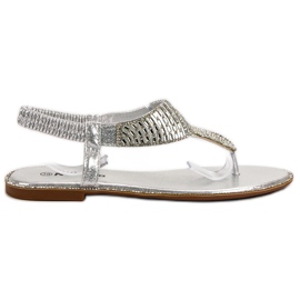 Nio Nio Sandalias sin cordones con circonita cúbica gris