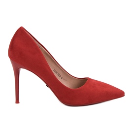 Jumex Tacones de ante rojo
