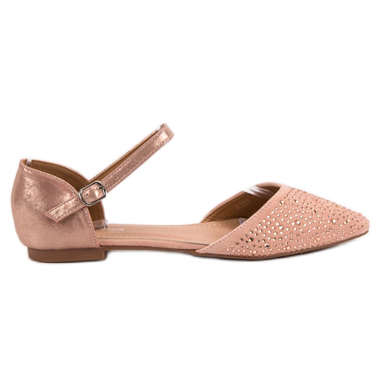 Primavera Bailarinas Abrochadas Con Circonita Cúbica rosado Primavera Bailarinas Abrochadas Con Circonita Cúbica rosado