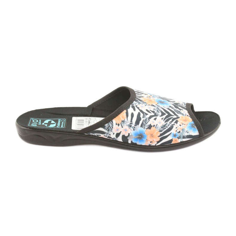 Pantuflas zebra Adanex 23877 para mujer blanco negro azul naranja Pantuflas zebra Adanex 23877 para mujer blanco negro azul naranja