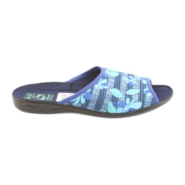 Zapatillas de mujer con flores Adanex 23863 azul marino azul verde Zapatillas de mujer con flores Adanex 23863 azul marino azul verde
