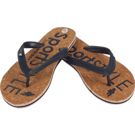 Pantuflas 4f W H4L19-KLD002 30S azul marino oscuro marrón