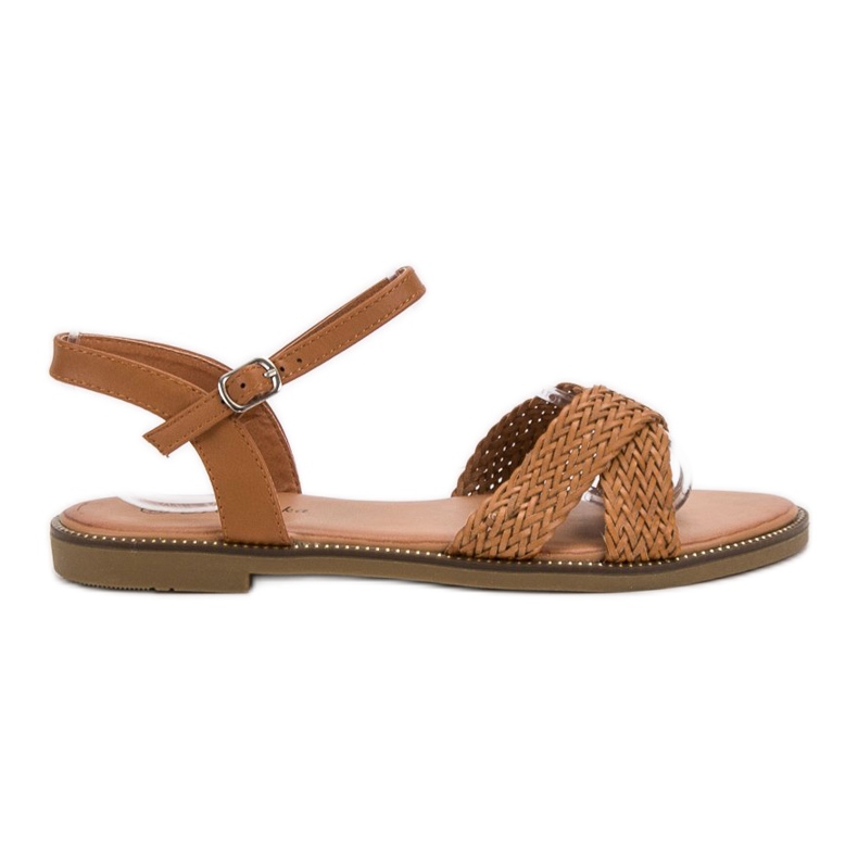 SHELOVET Sandalias camel marrón