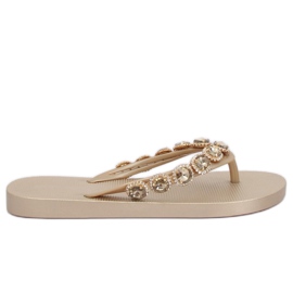 Elegantes chanclas con piedras doradas JH69 Gold dorado Elegantes chanclas con piedras doradas JH69 Gold dorado