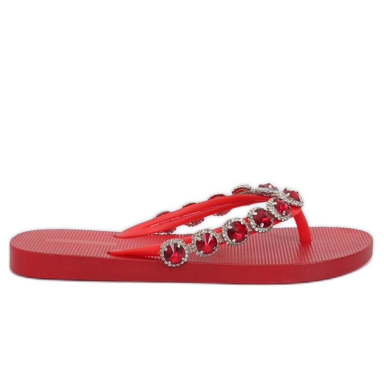 Elegantes chanclas con piedras rojas JH69 rojo Elegantes chanclas con piedras rojas JH69 rojo