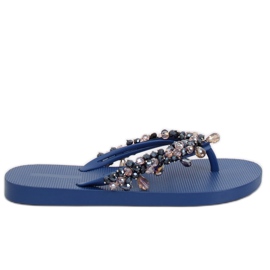 JH68 Chanclas azul marino con abalorios