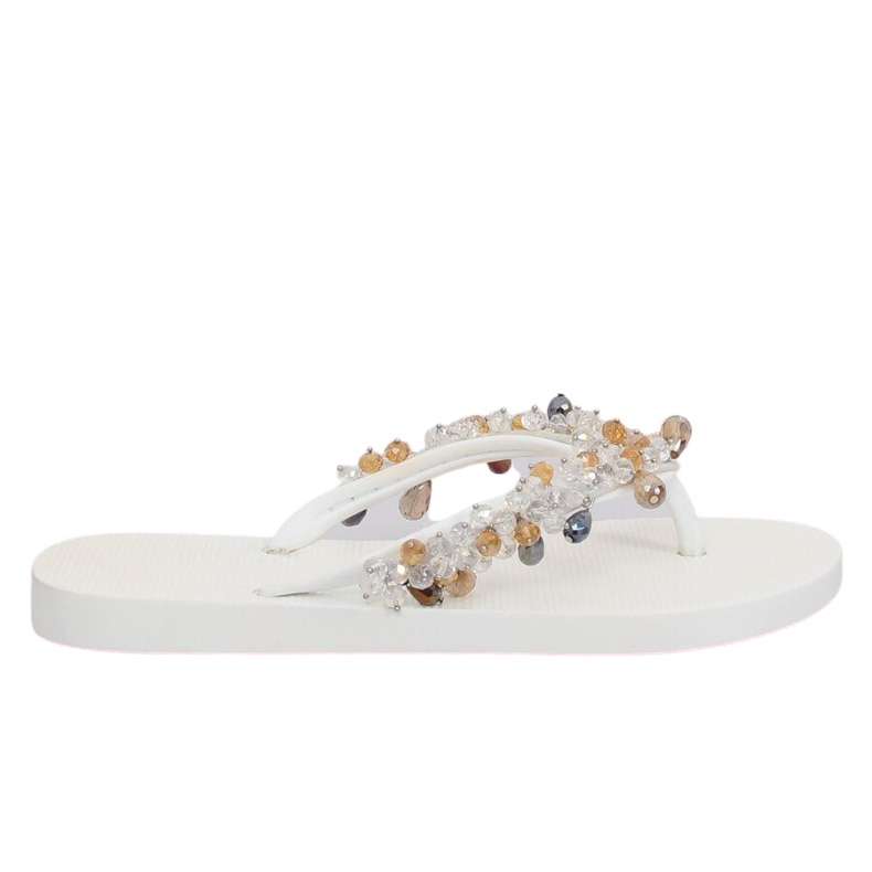 Chanclas blancas con cuentas blancas JH68 blanco