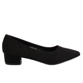 Negro Zapatos de salón tacones bajos negro CC205P Negro