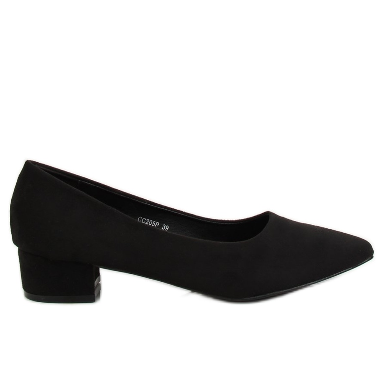 Negro Zapatos de salón tacones bajos negro CC205P Negro