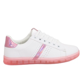Zapatillas de mujer blancas y rosas 2B9XX923 WHITE / ROSERED blanco