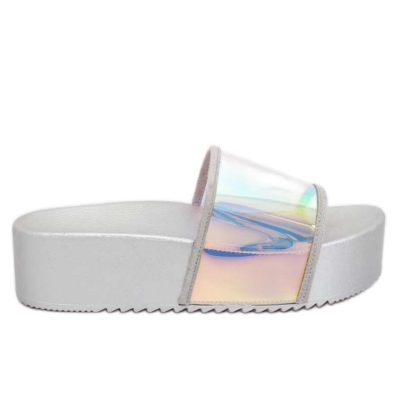Pantuflas holográficas plateadas CK81P Plateadas gris