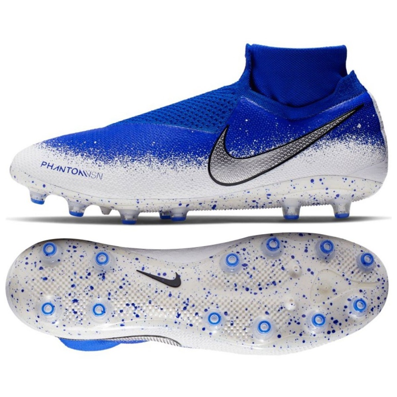 Botas de fútbol Nike Phantom Vsn Elite Df Ag Pro M AO3261-410 multicolor azul