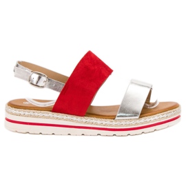 SHELOVET Sandalias cómodas rojo