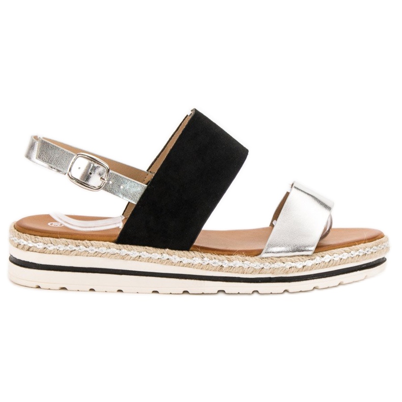 SHELOVET Sandalias cómodas negro gris