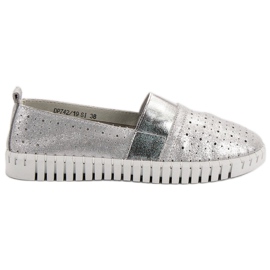 Filippo Zapatos sin cordones con purpurina gris