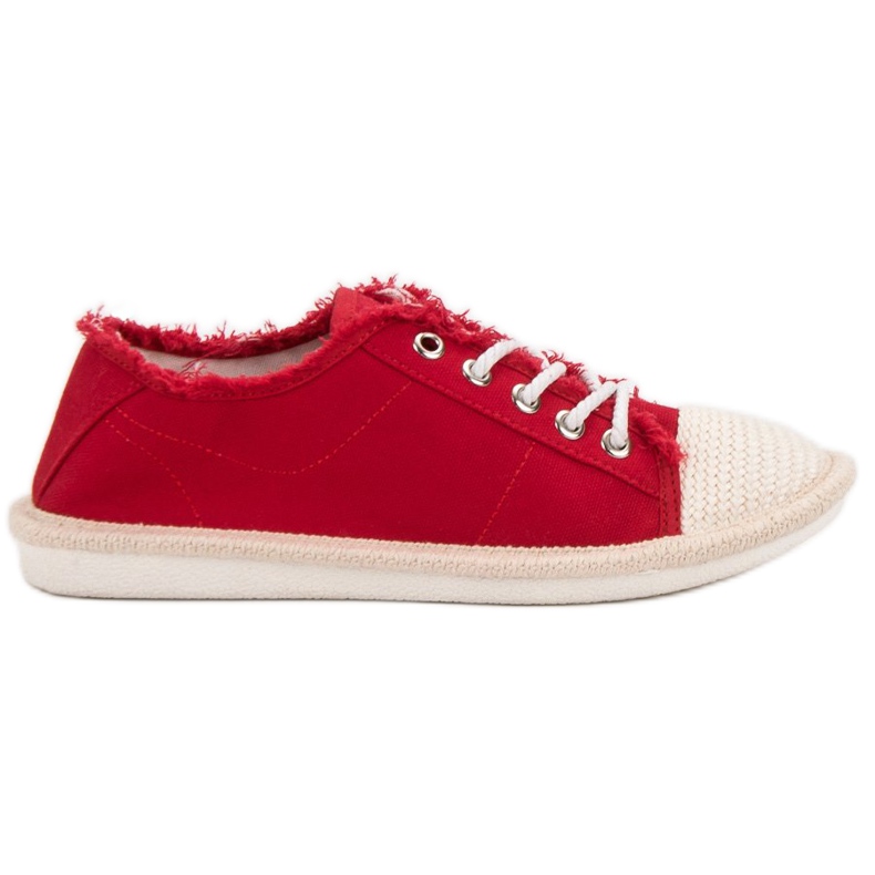 SHELOVET Alpargatas con cordones rojo