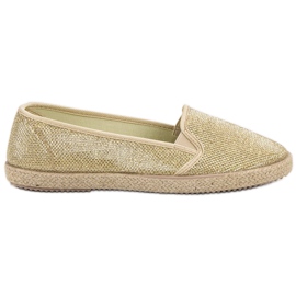 SHELOVET Zapatillas doradas sin cordones dorado
