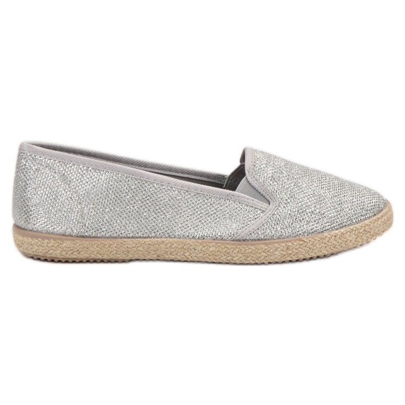 SHELOVET Zapatillas plateadas sin cordones gris
